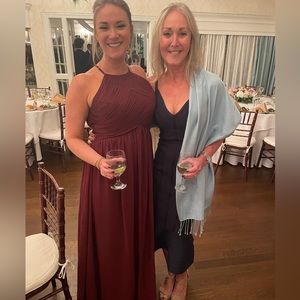 Revelry Mackenzie Chiffon Dress Cabernet - 952, Size: 10, Length: Regular Maxi